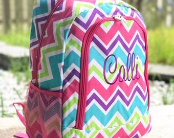 Rainbow Backpack, Pink Backpack, Multicolor Backpack, Purple Backpack, Red Backpack, Orange Backpack, Monogrammed backpack, Girl Backpack