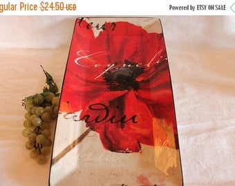 SALE Certified International Mindy Sommers Color Bakery 18" Serving Platter - Red Poppy Pattern
