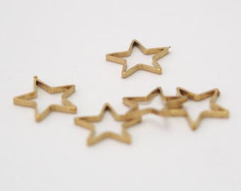 5 little stars in gold-plated brass 10mm