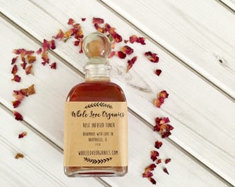 Organic Witch Hazel Facial Toner - Rose Toner - Age Defying - Thyme Toner - Acne Fighter - Essential Oils - Organic Toner - Anti Aging