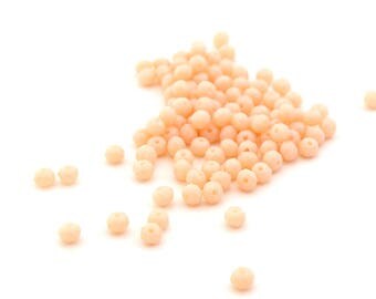 100 beads faceted nude color and shape abacus 3.5 x 2.5 mm
