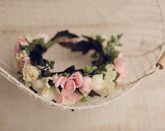 Delicate Flower Head Wreath, Boho Flower Crown, Weeding Crown, Flower Head Wreath, Delicate Girl Crown, Boho Flower Head Wreath