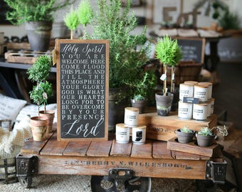 1'X2' Holy Spirit You are Welcome Here Framed Wood Sign