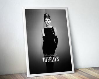 Audrey Hepburn Wall Art Print, Breakfast at Tiffanys Decor - Best Selling Items, Movie Poster, Most Sold Items, Dorm Prints, Gifts Under 10
