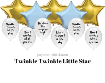 Twinkle Twinkle Balloons | How I wonder | Baby Shower Decorations | Twinkle Twinkle Little Star | Star Theme | Star Balloon