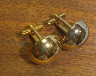 Bright Gold Large Half Sphere Cuff Links Cufflinks