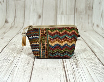 Mexican coin pouch, Minimalist wallet, Hippie wallet, Earphone keychain wallet, Key fob wallet credit card holder, Women keychain wallet