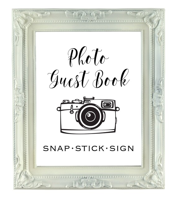 Photo Guest Book Sign Print Stick Sign PRINTABLE Sign 8x10