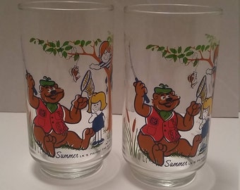 Pair of Pierre the Bear Drinking Glasses