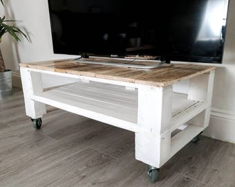 Reclaimed Timber TV Stand/ Console Table TELE-ALUS in Farmhouse Style