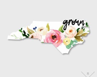 North Carolina Car Decal, North Carolina Decal, North Carolina Sticker, North Carolina Map, Car Stickers for Girls, Car Decals for Women