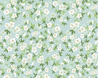 Safari Floral Mint Wih Sparkle Safari Party by By Melissa Mortenson Riley Blake Fabrics, Floral Flowers With Leaves