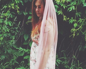 CANDY PINK | Bright pink wedding veil, fingertip veil, colored veil, bridal veil, bachelorette veil