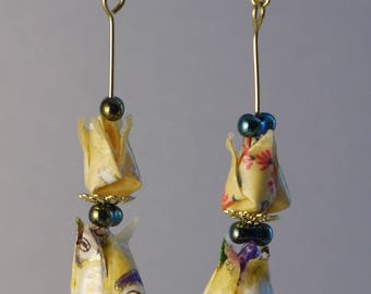 Origami flower earrings