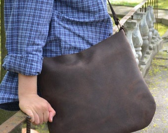 Leather Crossbody Bag with Zipper + Handmade Shoulder Bag + Leather Purse + Zippered bag + Leather Camera Bag + Crossbody Purse Zipper