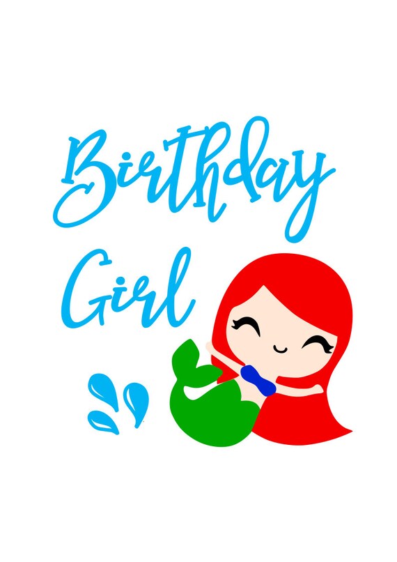Download Mermaid svg Birthday girl svg svg file dxf file jpeg file