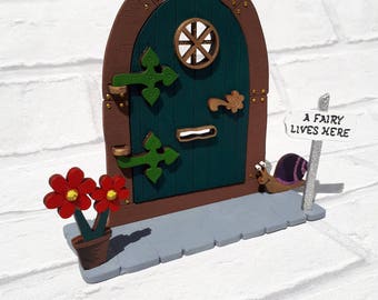 Opening Fairy Door Handpainted embellished Glitter Fairy, elf door, Shelf Sitter, Room Decor, Fairy Kit, Fairy Accessories, Role Play gift