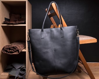 Black Leather Handbag, Black Handbag for Women, Leather Handbag made of Black Leather