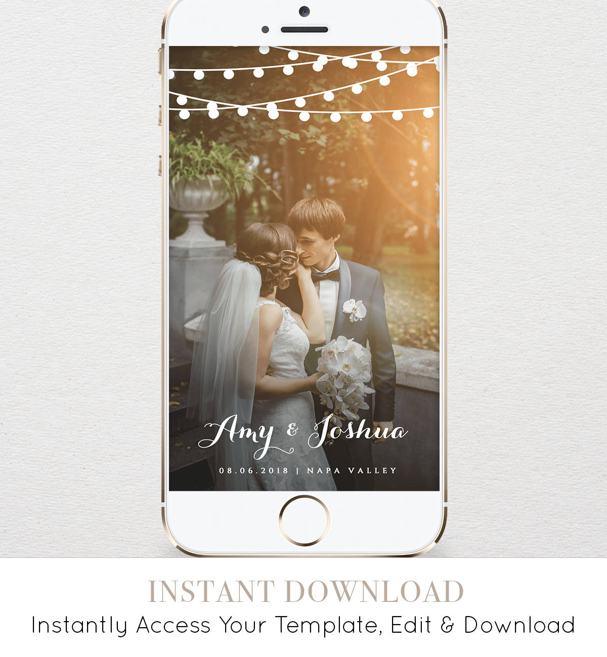 Wedding Geofilter Snapchat Filter Instant Download String Lights 100 Editable Template Indian Wedding Snapchat Filter Template