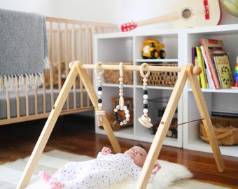 Wooden Baby Gym, Modern Baby Gym, Minimalist Baby Gym, Natural Baby Gym, Montessori Baby Gym, Activity Gym, Wood Activity Gym