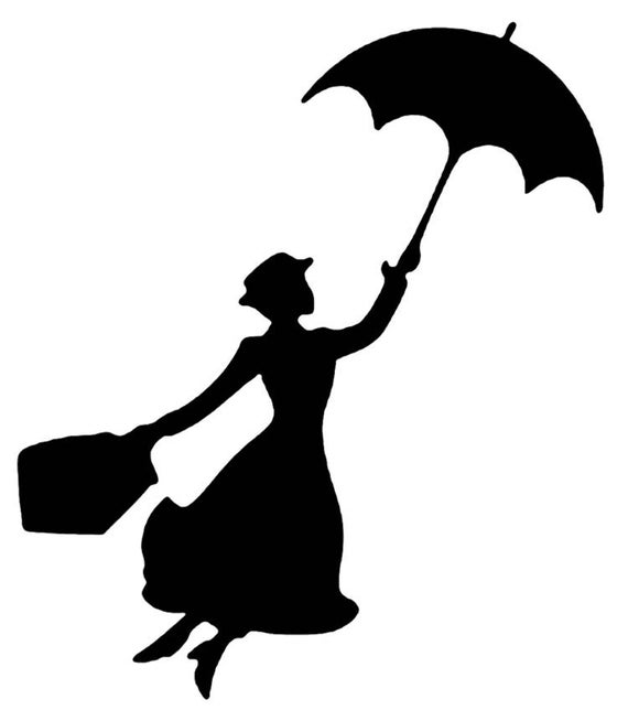 Download Disney Mary Poppins in flight stencil profile 5 formats ...