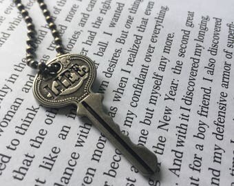 Silver Rustic Life Key necklace