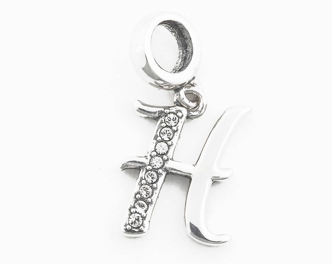 Letter H Initial Silver Charm - Initial Jewelry Pendant - Personalised Gift - Create Initial Necklace - Birthday Gift - Christening Gift