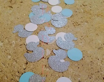 Boy Baby Shower Decorations. Handcrafted In 2-3 Business Days. Blue And Silver Baby Duck Confetti. Baby Scrapbook Decorations. 50Ct.