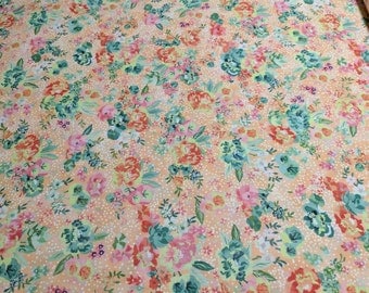 Fresh Cut-Cantaloupe-Basic Grey Floral Fabric from Moda Fabrics