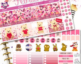 MK05 | February Love Fest | Monthly Planner Kit | Erin Condren Stickers | Valentine's Day Stickers | February Stickers | Happy Planner