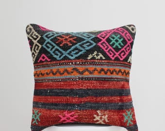 Turkish Kilim Pillow Cover Fabric Turkey Kilim Cushion Colorful Pillowcase Boho Style Bohemian Decorative Vintage Pillow