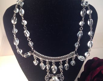 Large Crystal Pendant Necklace Statement Necklace Crystal