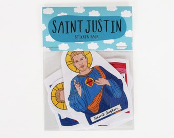 SAINT JUSTIN, Justin Bieber, Justin Bieber sticker set, Justin Bieber sticker pack, Belieber, Justin Sorry, Justin 94, Justin Bieber sticker