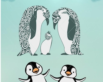 Download Penguin zentangle | Etsy