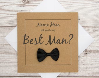 Best Man Card, Will You Be My Best Man Card?, Personalised Wedding Card, Wedding Party Invite, Best Man Proposal Card, Be Our Best Man Card