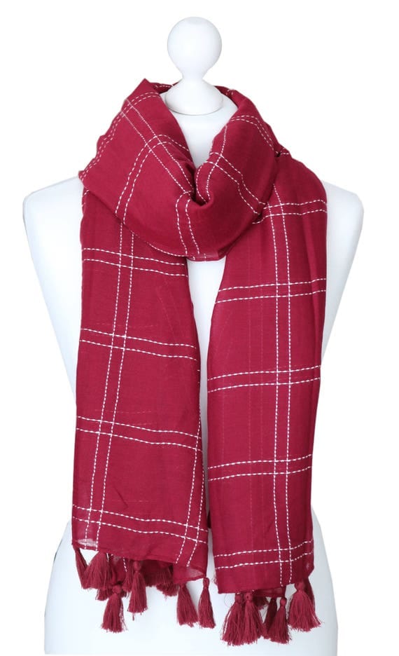 maroon and green scarf