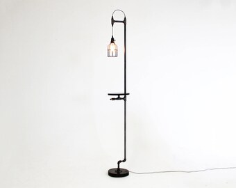 Industrial Floor Lamp (FREE SHIPPING)- Lamp with Shelf - Edison bulb Lamp - Piping Lamp
