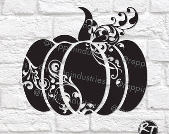 Pumpkin Svg, Fall Svg, Halloween Svg, Halloween Dxf, Swirly, Svg Files for Cricut, Die Cuts, Decal, Dxf, Svg Files, Eps Files, Silhouette