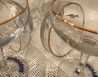 Babycham Champagne Glasses. Retro Cocktail Glasses. Set of four 'Babysham' retro glasses