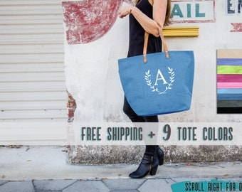 FREE SHIPPING Set of Monogrammed Bridesmaid Bags | Tote Bags for Bridesmaids | Bridesmaids Gifts on a Budget | Bridesmaids Totes