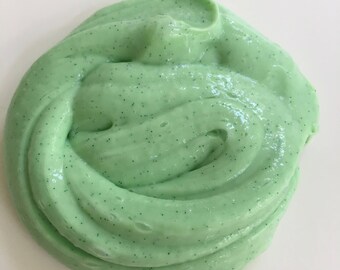 Melon fluffy slime *green glitter