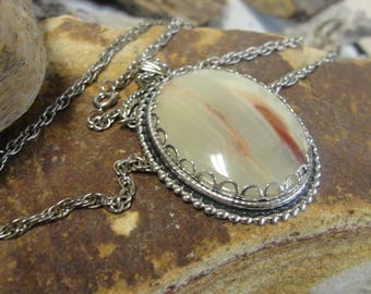 Jasper Cabachon Pendant and Chain