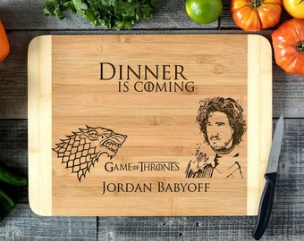 Personalized Cutting Board Engraved Chopping Board~Anniversary, Engagement, Housewarming, Wedding Gift, Christmas- Game of Thrones HDS