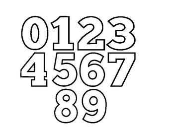 Block Number applique 0-9 Machine Embroidery Design 2 sizes Instant Download birthday numbers