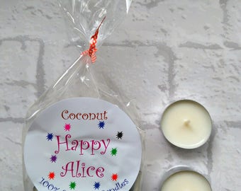 Coconut Soy Wax Tea lights, Coconut Soy Candle, Candle Gift, Coconut Home Fragrance, Candle Wedding Favor, Gift for Her, Birthday Gift