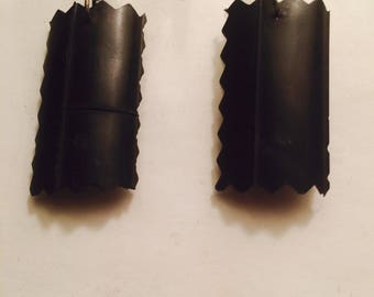 Re-purposed bike tube earrings