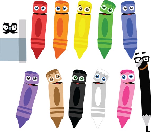 All Color Crew eraser and pencil cutting and printing layered