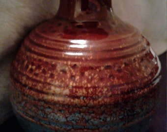 Brown and Turquoise Pottery Vase