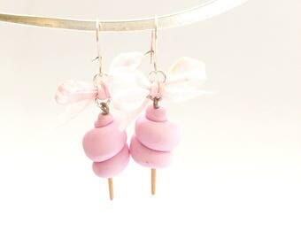cotton candy pink earrings