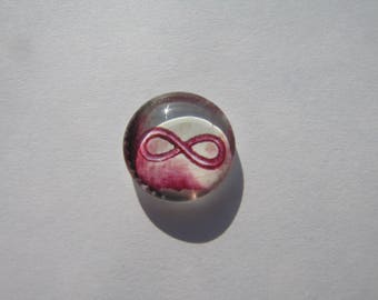 Cabochon signe infini marron en 14 mm